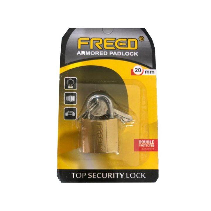 Freed Armored Padlock Gembok Besi Mm Kuning Pres Leher Pendek Mm