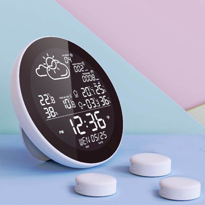 Tuya WIFI Smart Weather Station With Clock Indoor And Outdoor