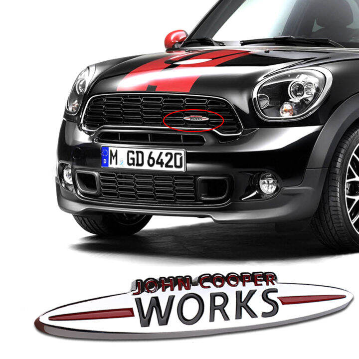 Car John Cooper Works Emblem Stickers Grille Badge For Mini Cooper Jcw