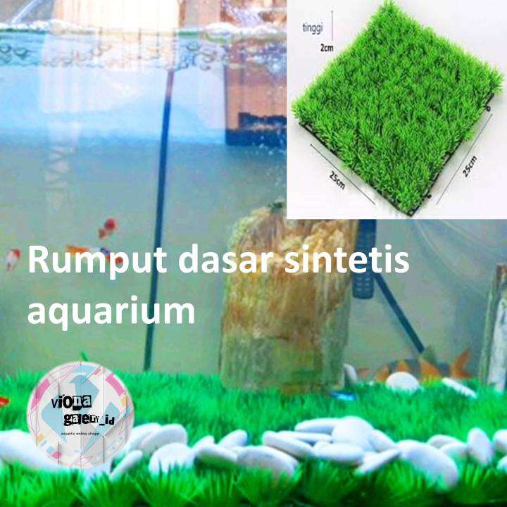 Rumput Dasar Sintetis Aquarium Uk 25 X 25 Cm Lazada Indonesia