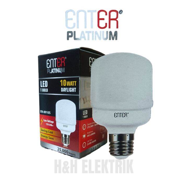 Bohlam Lampu Led Kapsul 10 Watt 10W Merk ENTER Cahaya Putih Lazada