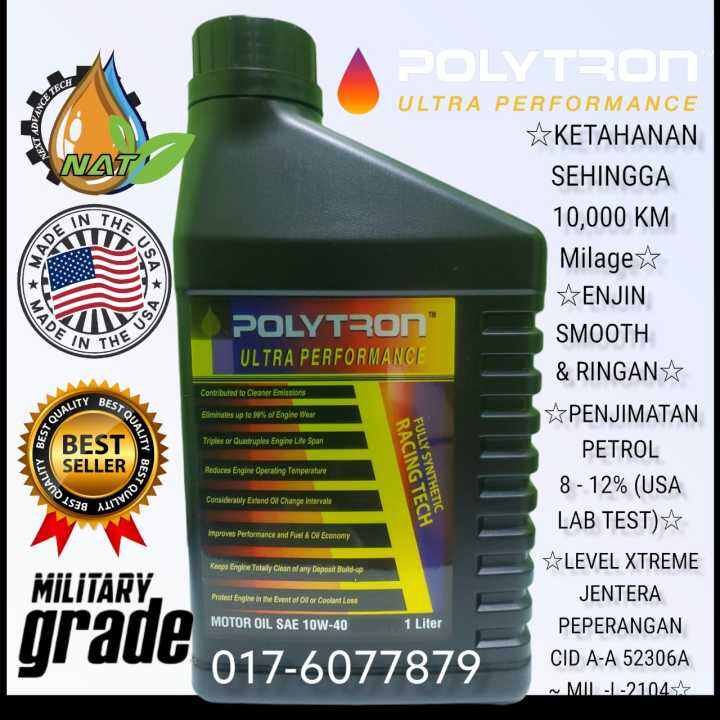 Polytron Original Fully Synthetic SAE 10W 40 Motor Oil 1 Liter