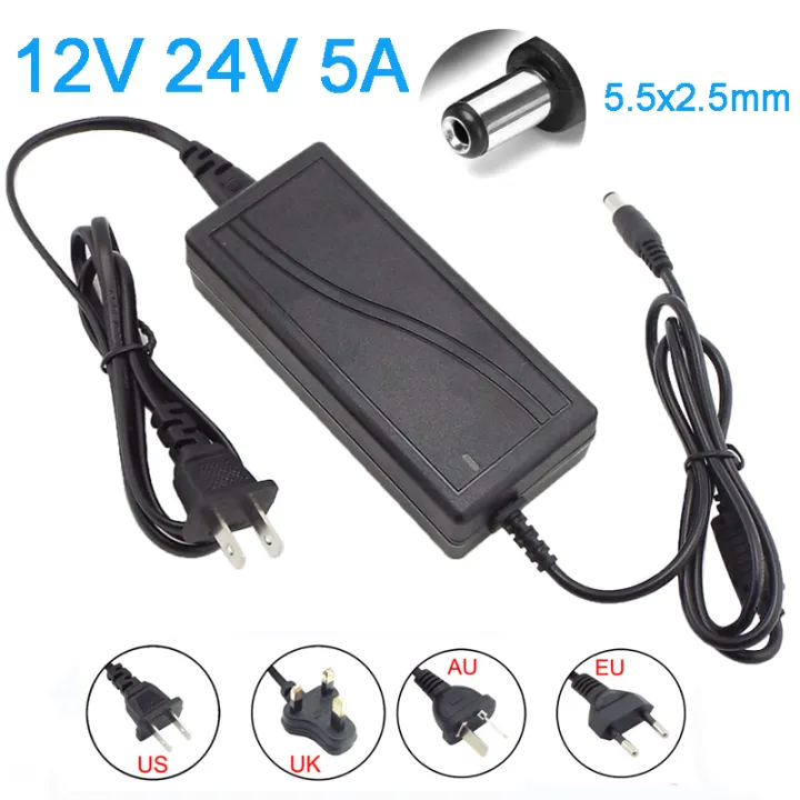 AC 100 240V DC 12V 5A Power Supply 24V 5A Power Adapter Universal