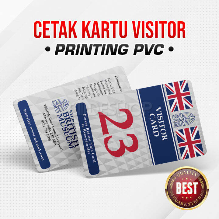 Custom Cetak Preprinted Card PVC Premium Kartu Visitor Kantor