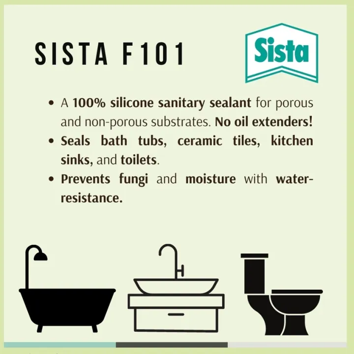 Durable Sista F Sanitary Silicone Sealant Anti Fungus Non Shrink