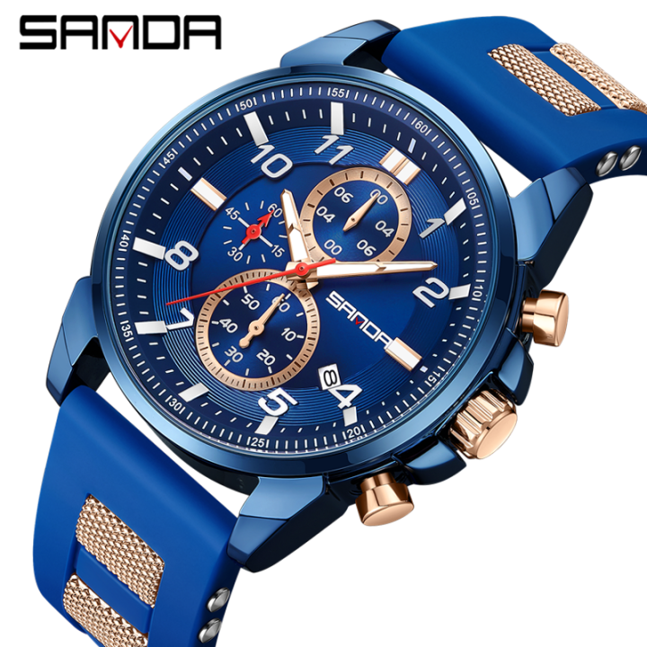 SANDA Top Brand Luxury Men S Fashion Watches Waterproof Men S Rubber