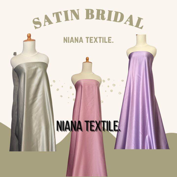 Kain Satin Bridal Duchess Bahan Gaun Pengantin Saten Heavy Kaku