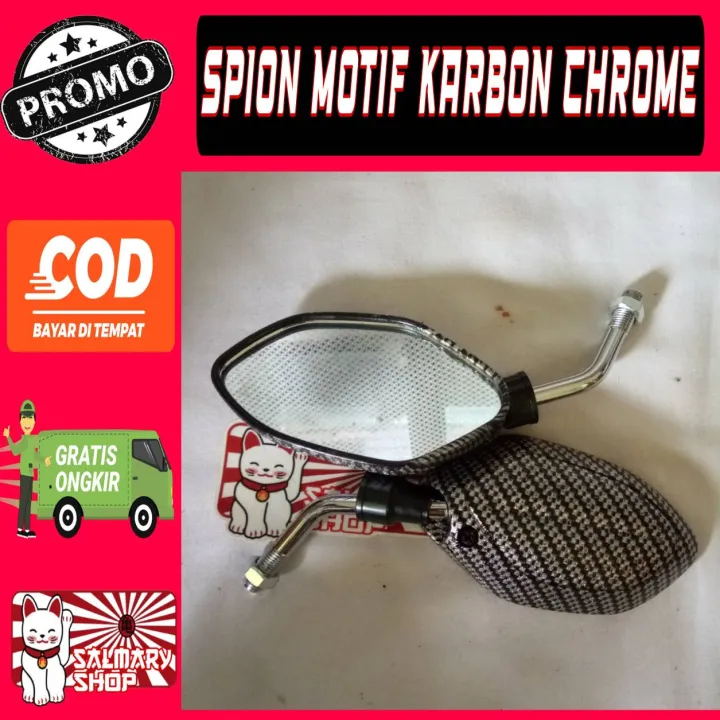 Spion Karbon Honda Beat Vario Tangkai Chrome Krum Carbon Spion Tiang