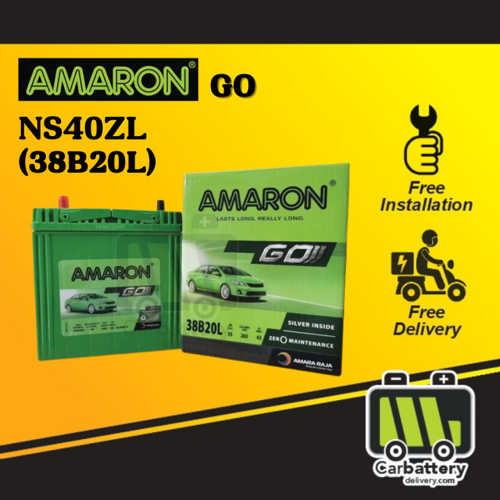 Installation Provided Amaron GO NS40ZL 38B20L Car Battery Kereta