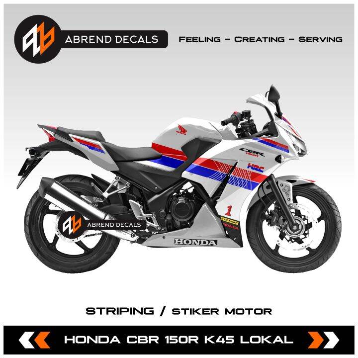 Striping Cbr 150R K45 Lokal Livery HRC Tri Color Stiker Motor Honda