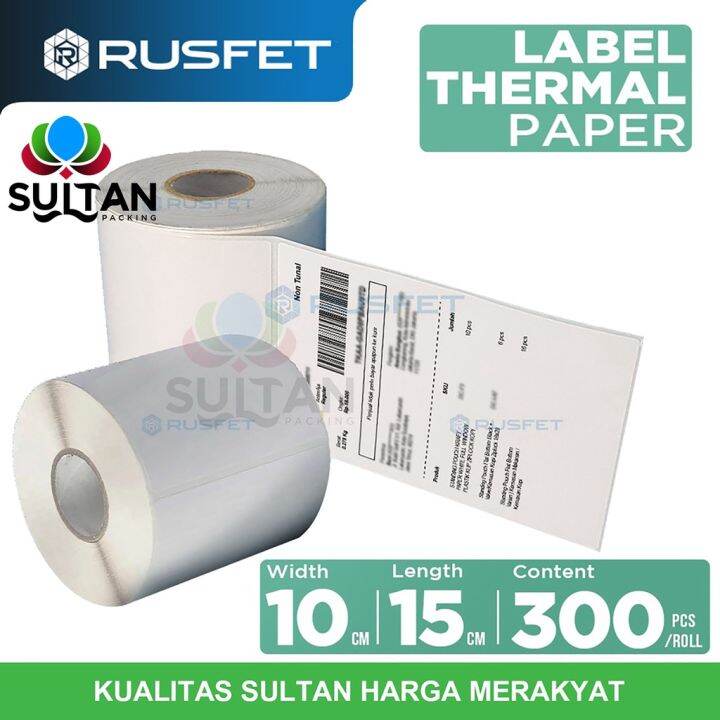 Label Kertas Stiker Thermal Rusfet X Resi Paper Sticker Printer