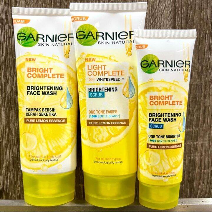 GARNIER BRIGHT LIGHT COMPLETE BRIGHTENING FOAM SCRUB WHITESPEED BPOM