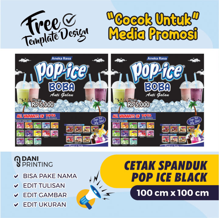 Banner Spanduk Pop Ice Boba Cm X Cm Bisa Di Edit Lazada Indonesia