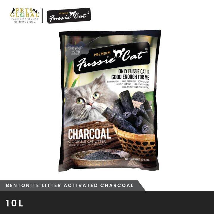 Fussie Cat Bentonite Litter Activated Charcoal L Lazada Singapore