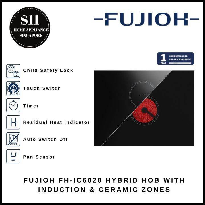 Fujioh Fh Ic Hybrid Hob With Induction Ceramic Zones Year