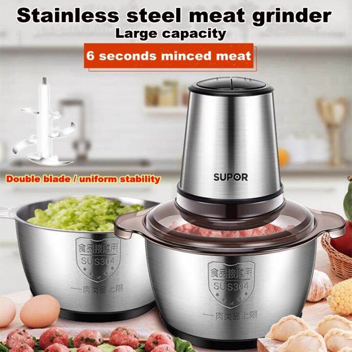 Factory Outlet 304 2L Electric Meat Grinder Mincer Food Chopper