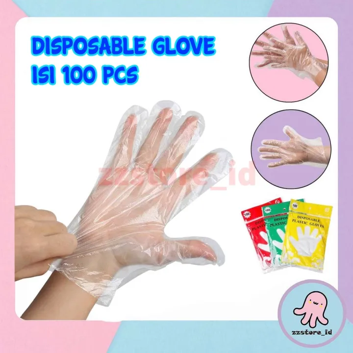 Sarung Tangan Kemasan Plastik Isi Pc Disposable Plastic Gloves