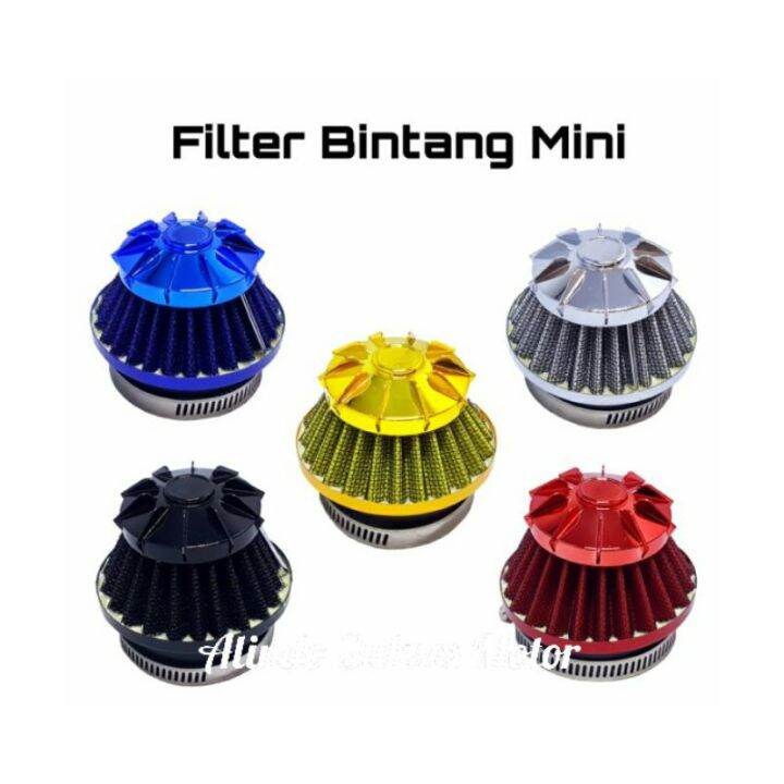 Fiter Karbu Mini Filter Udara Motor Variasi Model Kembang Mahkota