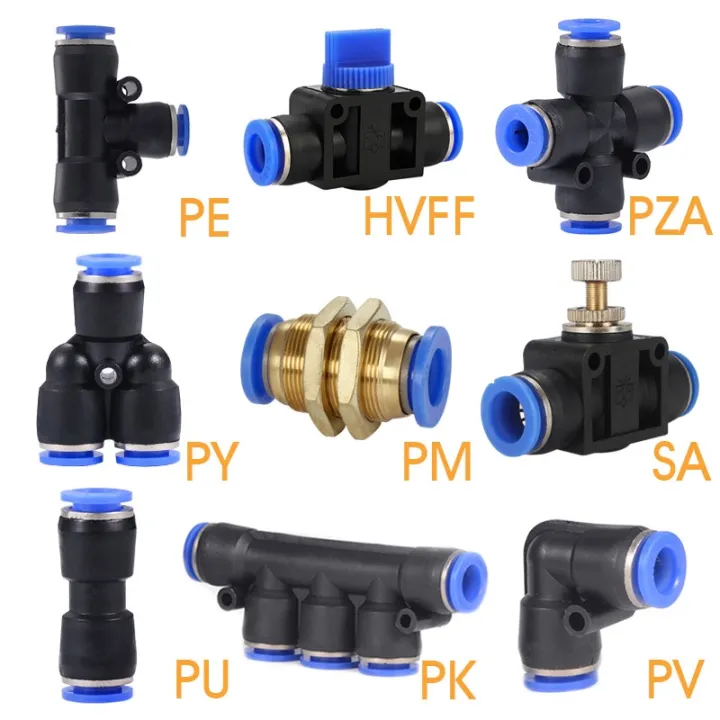 Pneumatic Fitting Pipe Connector Tube Air Quick Fittings Water Push In