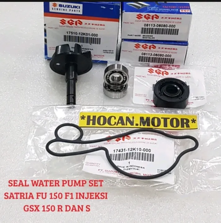 Kipas Bearing Klaher Bering Oring Seal Water Pump Set Satria Fu