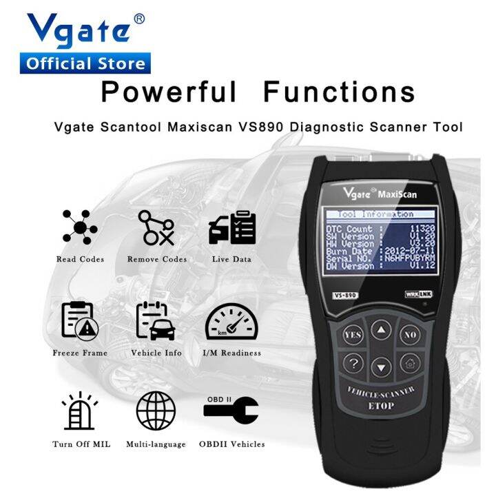 Vgate Maxiscan Vs Code Reader Universal Car Diagnostics Auto Scan