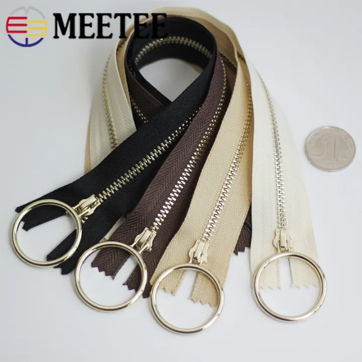 5Pcs Meetee 3 Metal Zippers 15 40cm Closed End Zip Ring Slider Puller