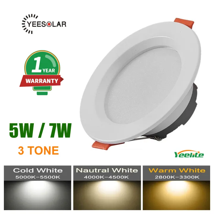 Yeesolar Led Downlight Color Tone W W Recessed Pin Lights Panel