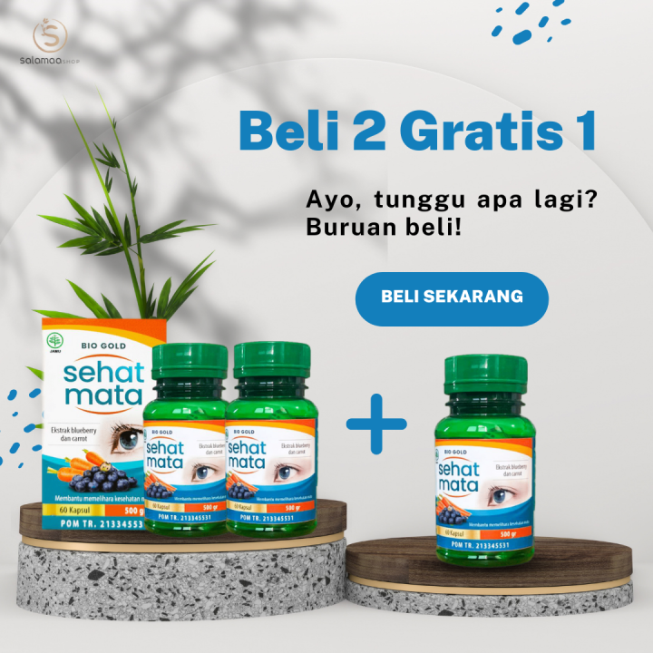 Paket Beli 2 Gratis 1 Kapsul Sehat Mata Bio Gold Ekstrak Bilberry