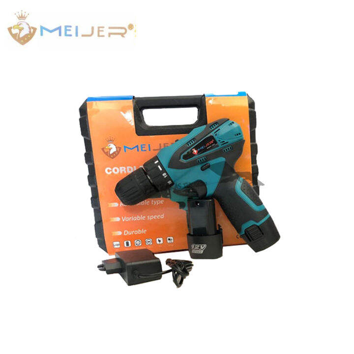 Meijer V Mesin Bor Cordless Drill Mm Baterai Cas Full Set Unit