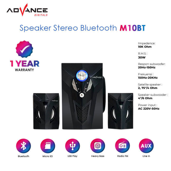 Advance Speaker Bluetooth Xtra Bass Subwoofer M Bt Advance Garansi