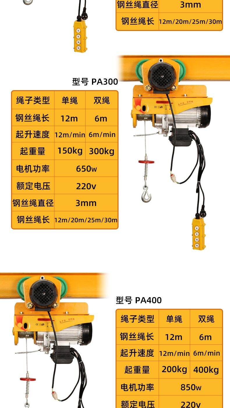 Spot Miniature Electric Hoist V Conjoined Small Crane With Sports