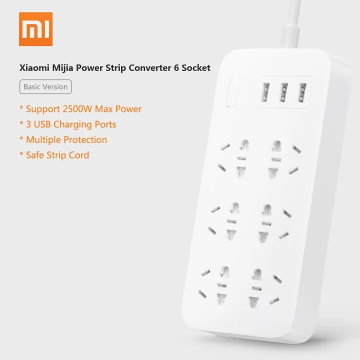 Xiaomi Mijia Power Strip Converter Sockets Portable Plug Travel Home