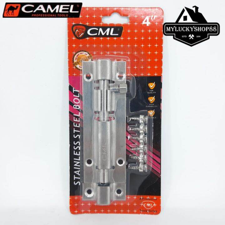 Kunci Grendel Stainless Tebal Camel Slot Pintu Gerendel Jendela Selot 4