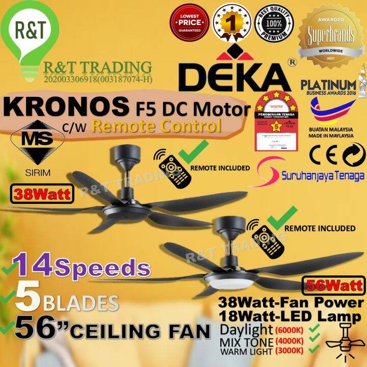 Deka Kronos F Dc F Dcl With Led Lamp Remote Ceiling Fan