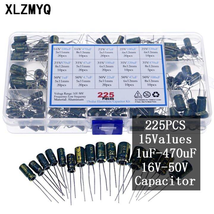 Pcs Box Uf Uf Capacitor Kit Aluminum Electrolytic Capacitors Set