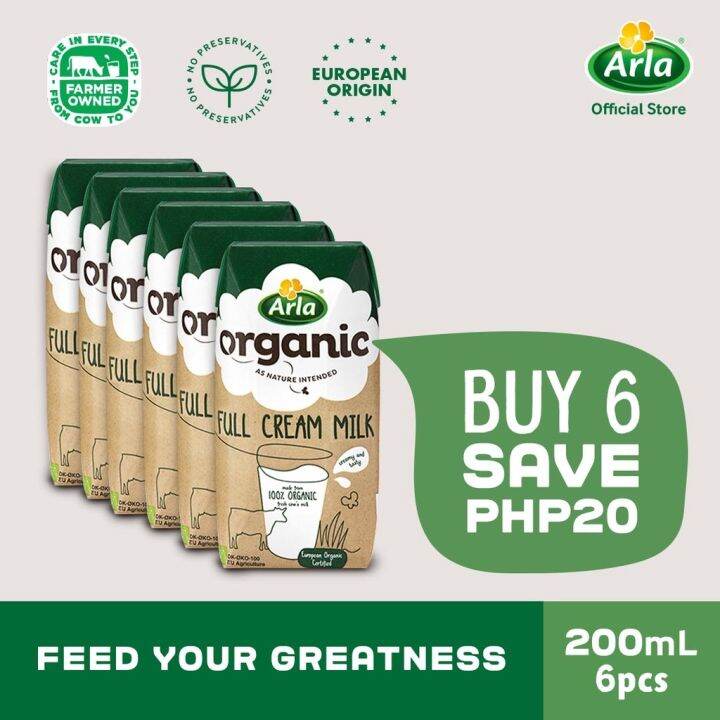 O Arla Organic Full Cream Milk 200ml 6 Pack Lazada PH