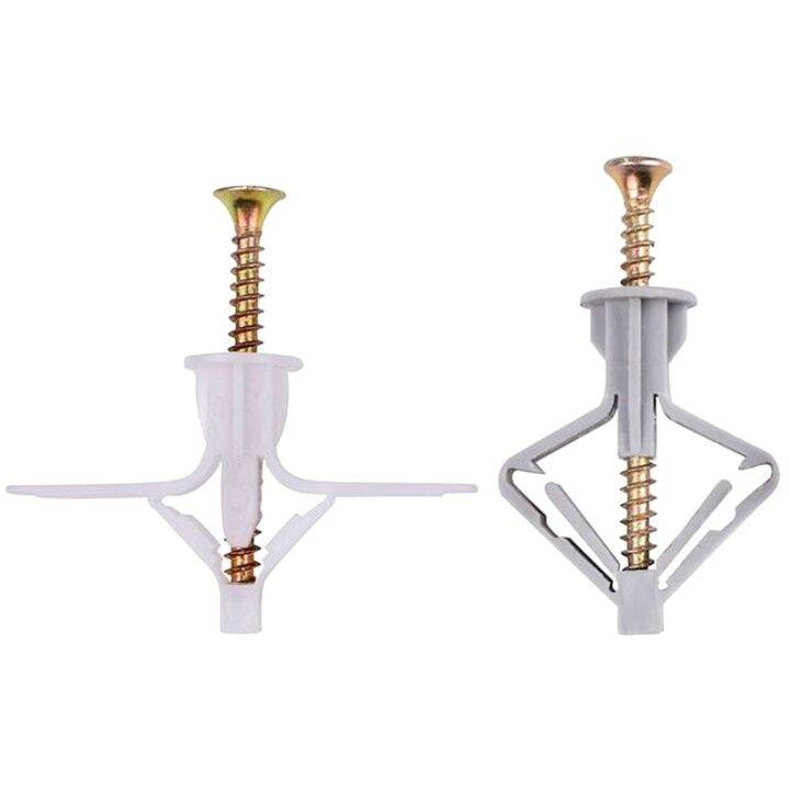 50sets Expansion Drywall Anchor Kit With Screws Self Drilling Wall Home