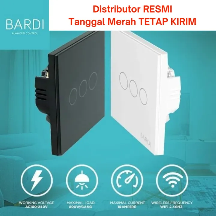 Bardi Smart Wall Switch Eu Gang White Black Wifi Touch Wallswitch