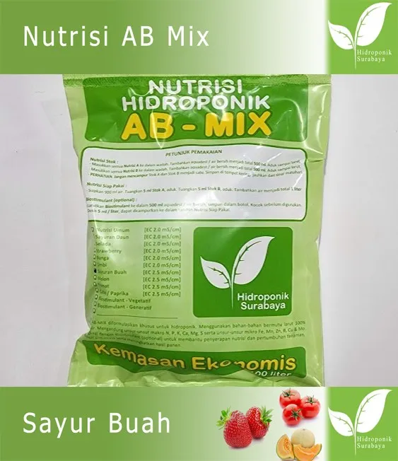 Kemasan Baru Ab Mix Buah Pupuk Nutrisi Hidroponik Ab Mix Pekatan