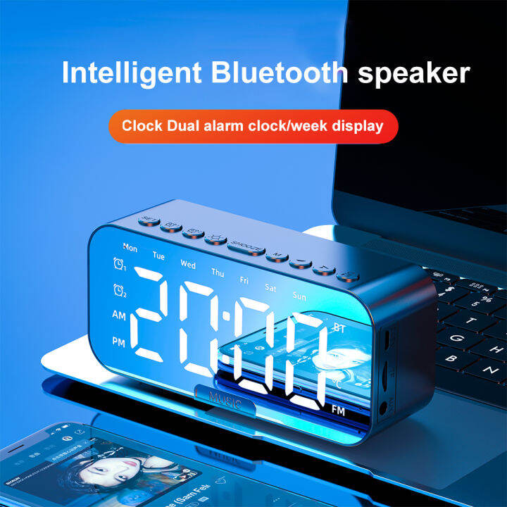 LED Alarm Clock Bluetooth Speakers Wireless Alarm Clock With FM Radio