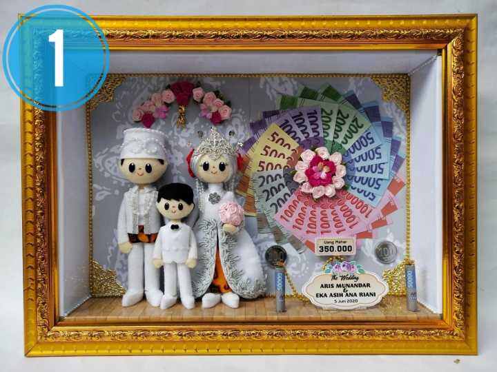 Boneka Flanel Mahar Nikah Pengantin Islami Boneka Frame D X Cm