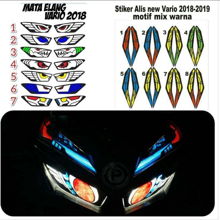 STIKER STICKER MATA ELANG STIKER ALIS MIX WARANA LAMPU NEW VARIO 125