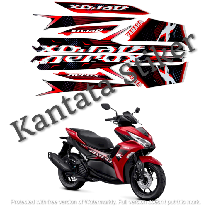 STIKER STRIPING LIS LES BODY MOTOR YAMAHA AEROX VVA 155 2022 2023 HITAM