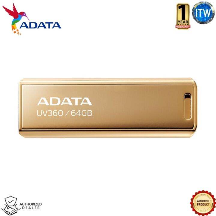 Adata UV360 64GB USB 3 2 Gen 1 Flash Drive Gold AUV360 64G RGD Asus