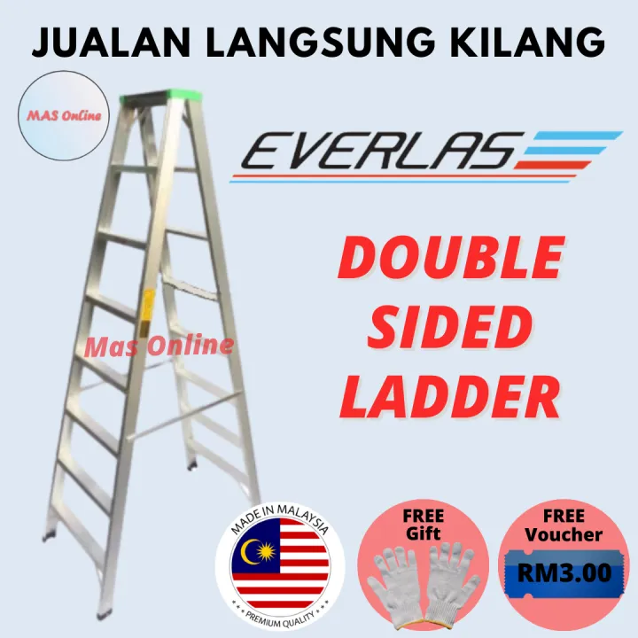 Original Ds Everlas Steps Heavy Duty Aluminium Double Sided Ladder