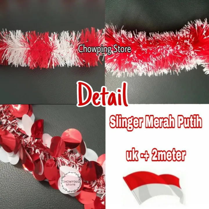 Promo Slinger Tinsel Merah Putih Hiasan Hut RI Dirgahayu 17 Agustus