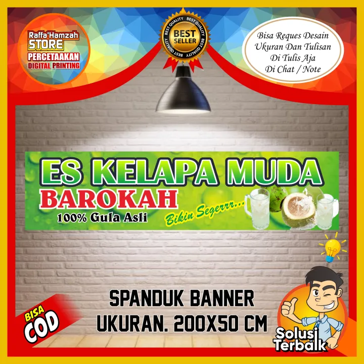 Spanduk Banner Es Kelapa Muda Size X Cm Lazada Indonesia