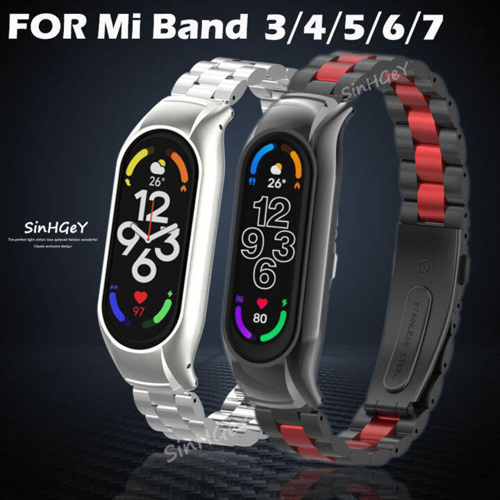 SinHGeY Metal Straps For Xiaomi Mi Band 7 Mi Band 6 Mi Band 5 Mi