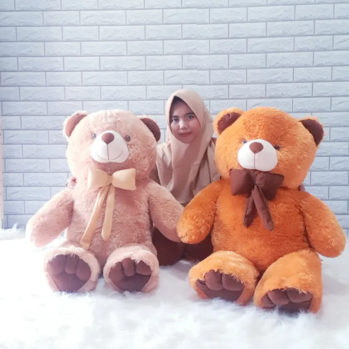 Boneka Besar Beruang Teddy Bear Jumbo Pita 1 Meter Lazada Indonesia