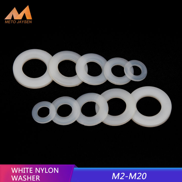 White Nylon Washer Flat Gasket Plastic Sealing O Rings Assortment Kit